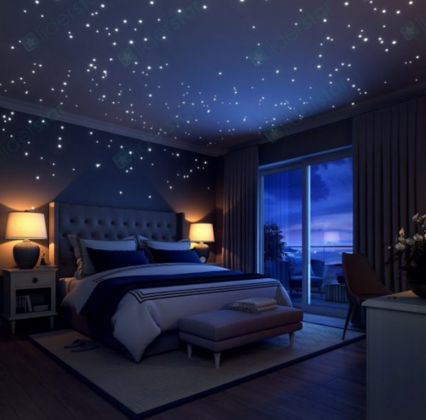 Dinding dengan tema luar angkasa atau galaksi